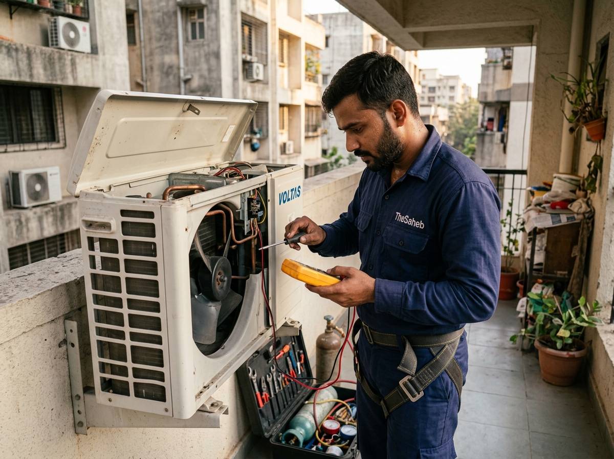 Professional AC technician providing expert repair service